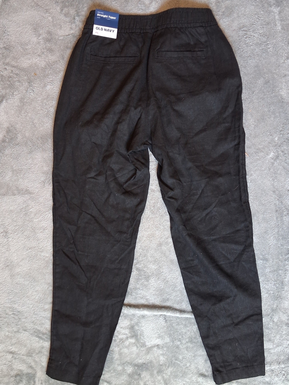Old Navy Women's Black New With Tags Xs High Rise Straight Taper Crop Pants - Picture 3 of 7